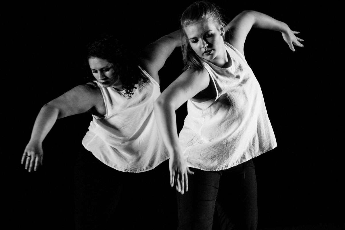 Shorter University dancers Traci Romero, left, and Chelsie Burks.