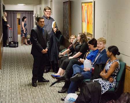 Vocalists await their performances at Friday's NATS competition at Shorter