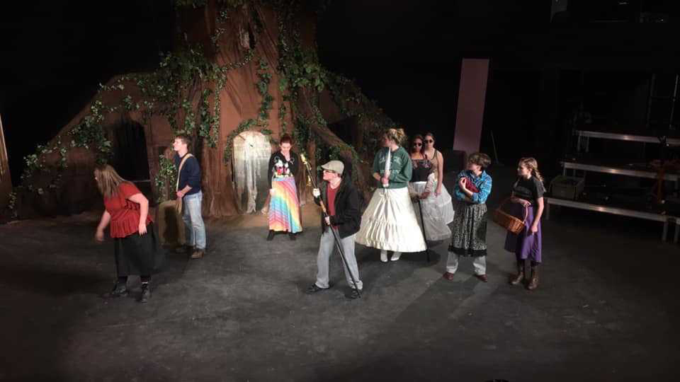 Cast members rehearse a scene from Shorter University Theatre’s upcoming production of ‘Into the Woods.’