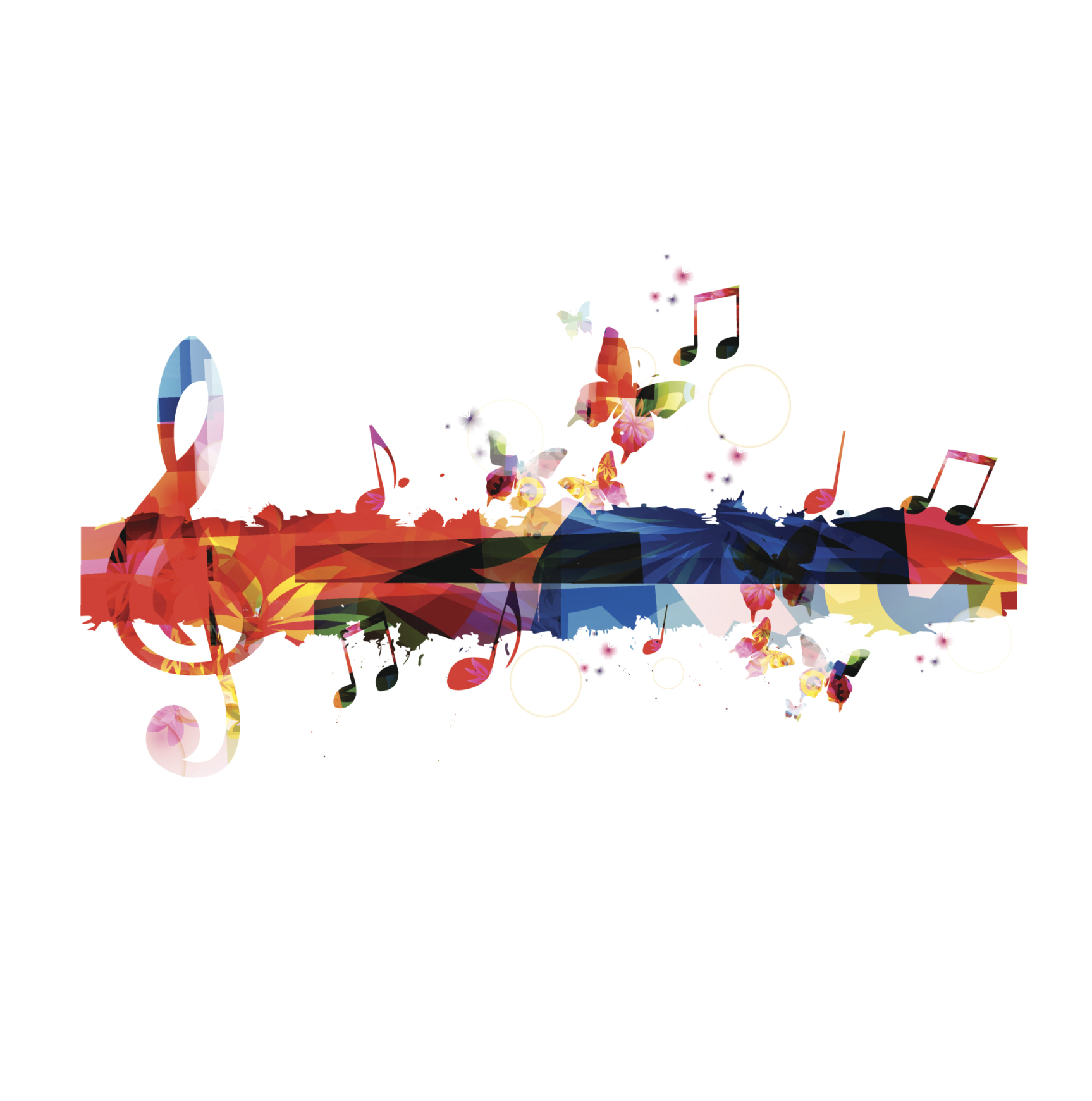 Music Notes on White Backrground