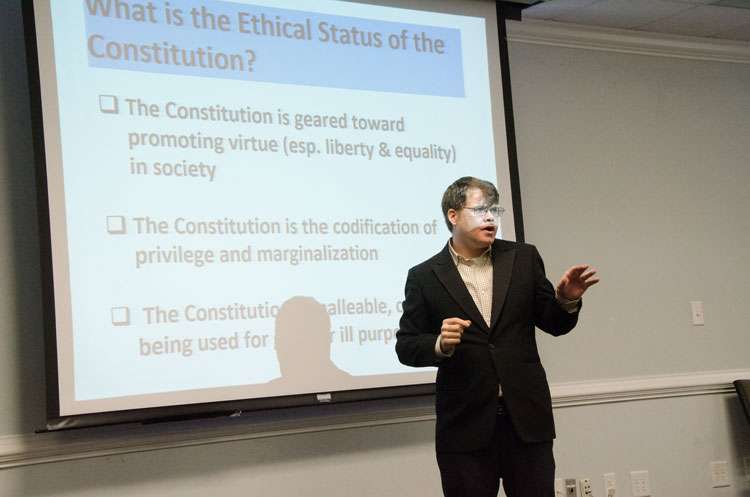 Dr. Charles Carter delivers the keynote address during the 2017 Constitution Day