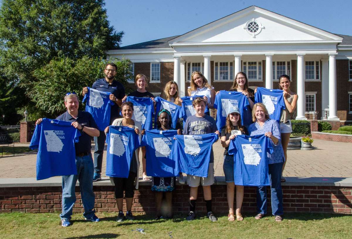 Students and staff from Charleston Southern who took refuge at Shorter during Hurricane Florence