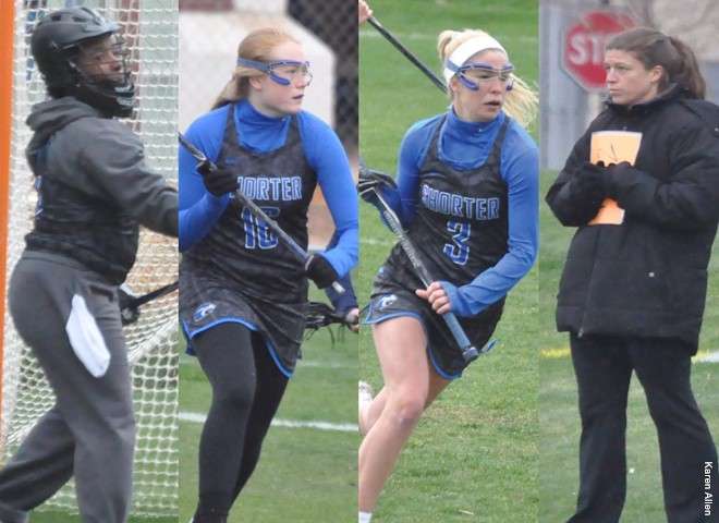 lacrosse players and coach