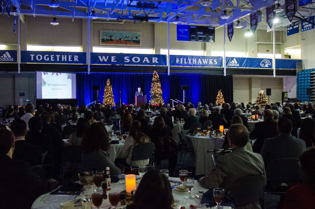 Rev. Bob Skelton speaks at the Christmas on the Hill President's Gala